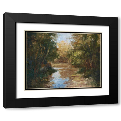 Winding River Black Modern Wood Framed Art Print with Double Matting by Weber, Mary Jean