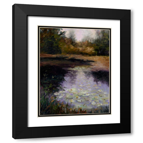 Oregon Water Lilies Black Modern Wood Framed Art Print with Double Matting by Weber, Mary Jean