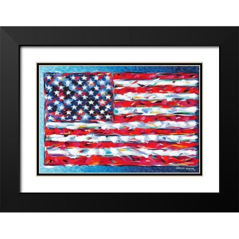 Vibrant Stars and Stripes Black Modern Wood Framed Art Print with Double Matting by Vitaletti, Carolee