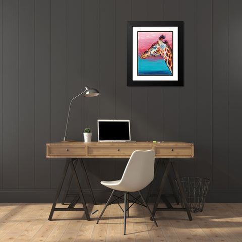 Sky High Giraffe II Black Modern Wood Framed Art Print with Double Matting by Vitaletti, Carolee