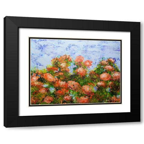 Red Ribbon Roses Black Modern Wood Framed Art Print with Double Matting by Friedlander, Allan