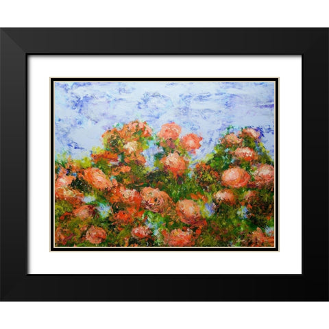 Red Ribbon Roses Black Modern Wood Framed Art Print with Double Matting by Friedlander, Allan