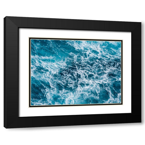 Turbulent Tasman Sea IV Black Modern Wood Framed Art Print with Double Matting by Bane, Eva