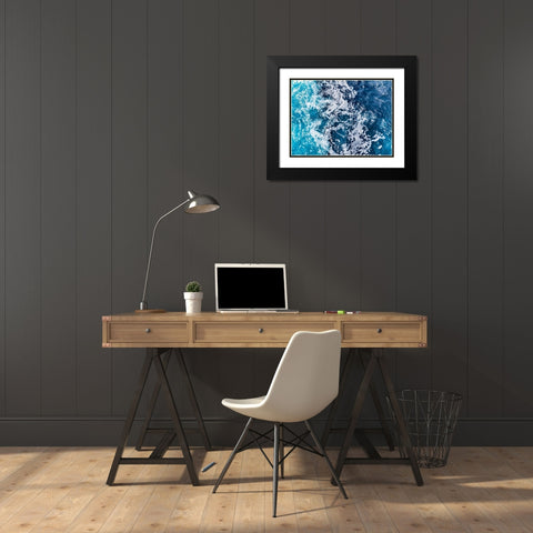 Turbulent Tasman Sea V Black Modern Wood Framed Art Print with Double Matting by Bane, Eva