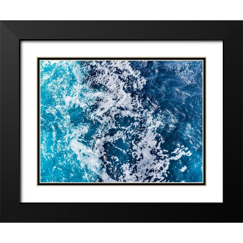 Turbulent Tasman Sea V Black Modern Wood Framed Art Print with Double Matting by Bane, Eva