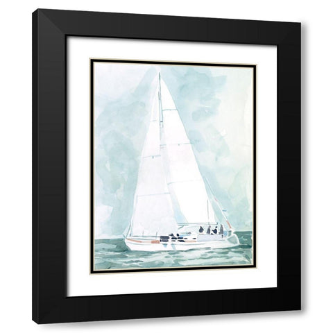 Soft Sailboat IV Black Modern Wood Framed Art Print with Double Matting by Scarvey, Emma