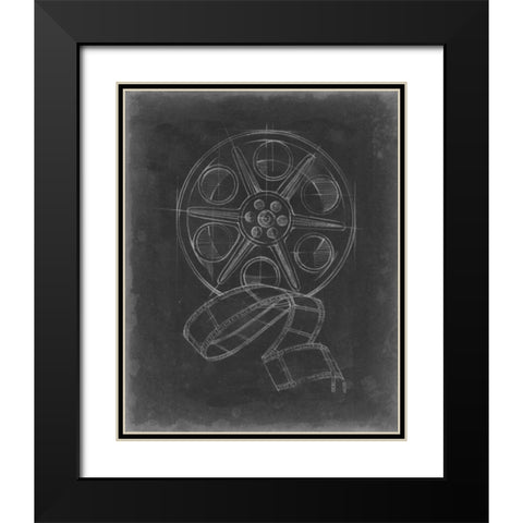 Film and Reel Blueprint I Black Modern Wood Framed Art Print with Double Matting by Harper, Ethan