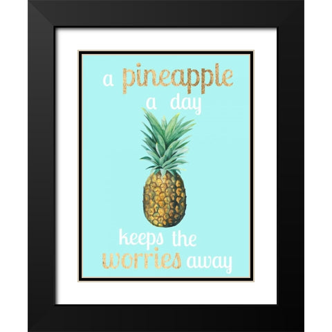 Pineapple Life I Black Modern Wood Framed Art Print with Double Matting by Studio W