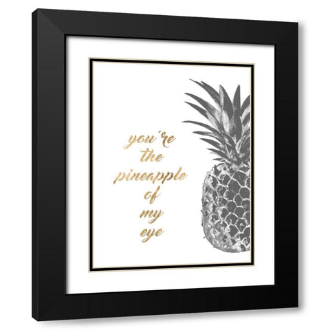 Pineapple Life III Black Modern Wood Framed Art Print with Double Matting by Studio W