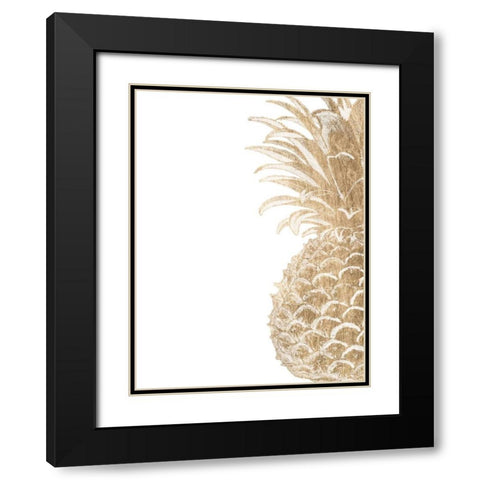 Pineapple Life IV Black Modern Wood Framed Art Print with Double Matting by Studio W