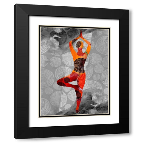 Yoga Pose I Black Modern Wood Framed Art Print with Double Matting by Jasper, Sisa