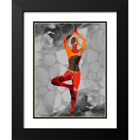 Yoga Pose I Black Modern Wood Framed Art Print with Double Matting by Jasper, Sisa