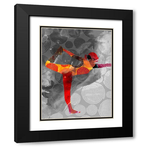 Yoga Pose II Black Modern Wood Framed Art Print with Double Matting by Jasper, Sisa