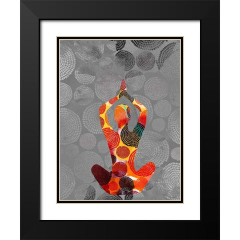Yoga Pose III Black Modern Wood Framed Art Print with Double Matting by Jasper, Sisa