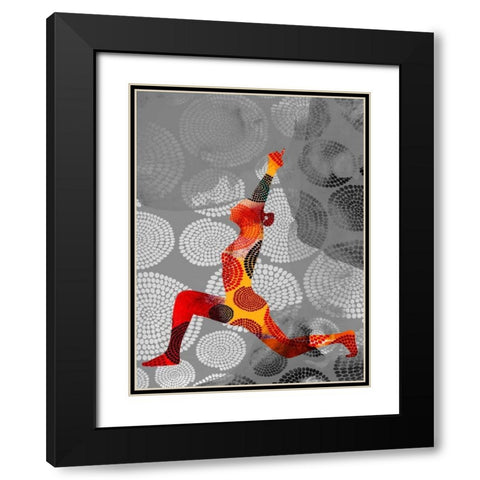 Yoga Pose IV Black Modern Wood Framed Art Print with Double Matting by Jasper, Sisa