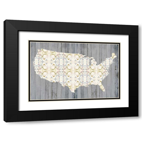 Flower Map II Black Modern Wood Framed Art Print with Double Matting by Goldberger, Jennifer