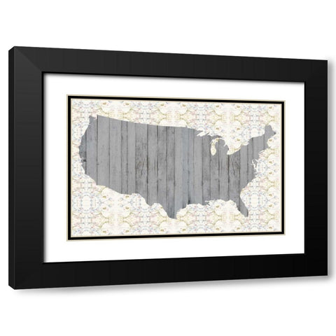 Flower Map IV Black Modern Wood Framed Art Print with Double Matting by Goldberger, Jennifer