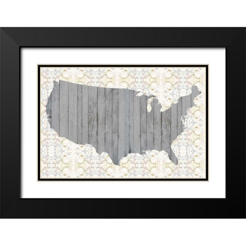 Flower Map IV Black Modern Wood Framed Art Print with Double Matting by Goldberger, Jennifer