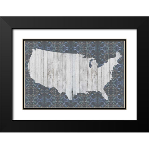 Flower Map VI Black Modern Wood Framed Art Print with Double Matting by Goldberger, Jennifer