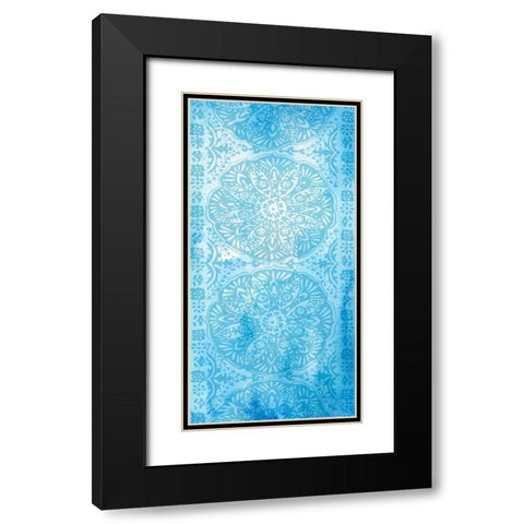 Cobalt Deco Panel I Black Modern Wood Framed Art Print with Double Matting by Zarris, Chariklia