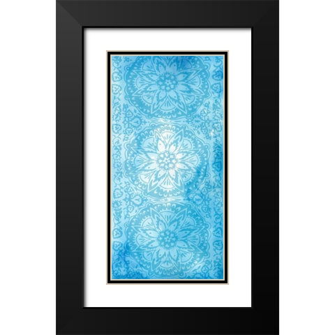 Cobalt Deco Panel II Black Modern Wood Framed Art Print with Double Matting by Zarris, Chariklia