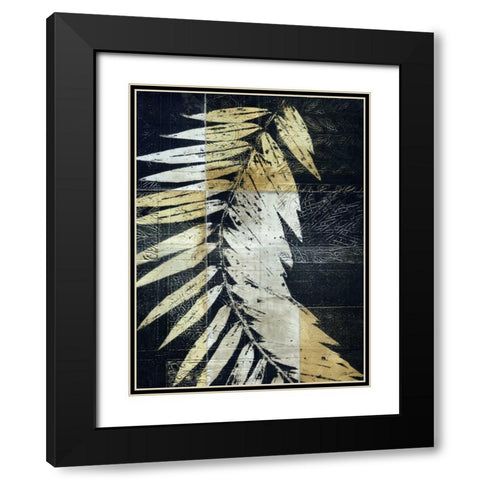 Palm Deco I Black Modern Wood Framed Art Print with Double Matting by Butler, John