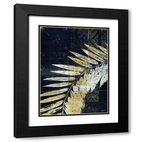 Palm Deco II Black Modern Wood Framed Art Print with Double Matting by Butler, John