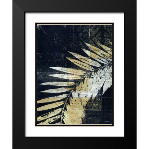 Palm Deco II Black Modern Wood Framed Art Print with Double Matting by Butler, John