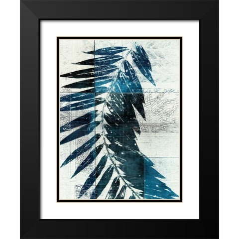 Palm Indigo I Black Modern Wood Framed Art Print with Double Matting by Butler, John