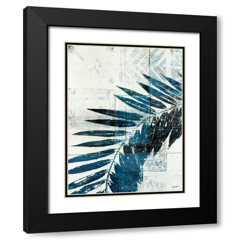Palm Indigo II Black Modern Wood Framed Art Print with Double Matting by Butler, John