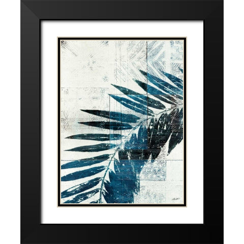 Palm Indigo II Black Modern Wood Framed Art Print with Double Matting by Butler, John