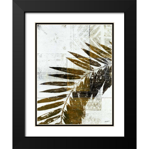 Palm Sienna II Black Modern Wood Framed Art Print with Double Matting by Butler, John
