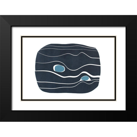 River Stones I Black Modern Wood Framed Art Print with Double Matting by Delamater, Rob