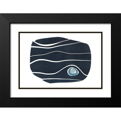 River Stones III Black Modern Wood Framed Art Print with Double Matting by Delamater, Rob