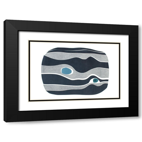 River Stones V Black Modern Wood Framed Art Print with Double Matting by Delamater, Rob