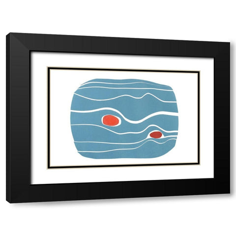 River Stones VI Black Modern Wood Framed Art Print with Double Matting by Delamater, Rob