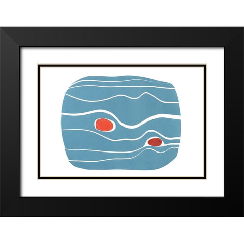 River Stones VI Black Modern Wood Framed Art Print with Double Matting by Delamater, Rob