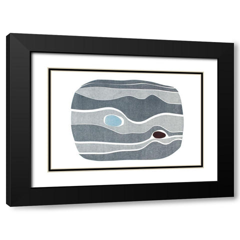 River Stones VII Black Modern Wood Framed Art Print with Double Matting by Delamater, Rob