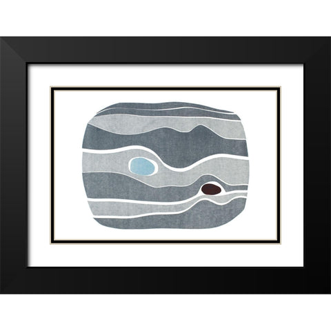 River Stones VII Black Modern Wood Framed Art Print with Double Matting by Delamater, Rob