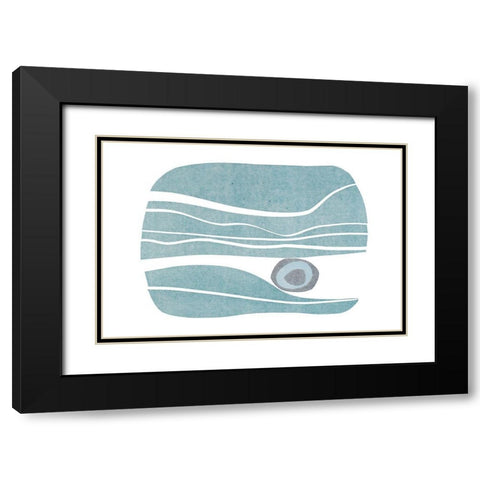 River Stones VIII Black Modern Wood Framed Art Print with Double Matting by Delamater, Rob