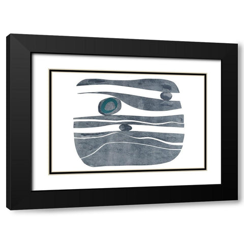 River Stones XI Black Modern Wood Framed Art Print with Double Matting by Delamater, Rob