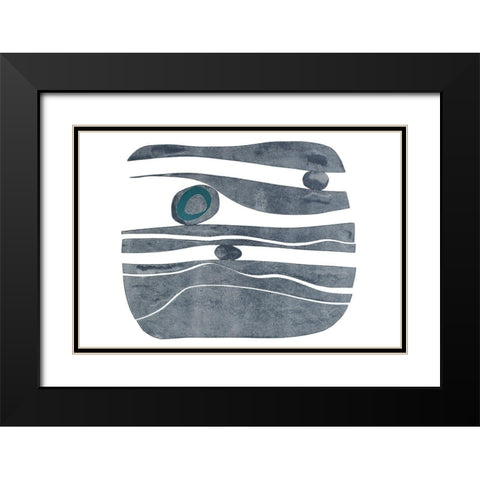 River Stones XI Black Modern Wood Framed Art Print with Double Matting by Delamater, Rob