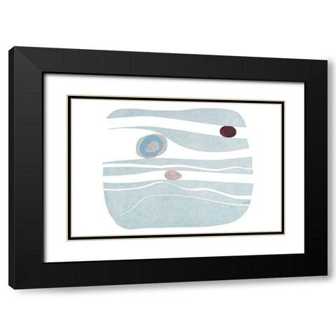 River Stones XII Black Modern Wood Framed Art Print with Double Matting by Delamater, Rob