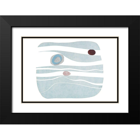River Stones XII Black Modern Wood Framed Art Print with Double Matting by Delamater, Rob