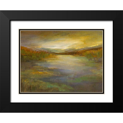 Foothills Black Modern Wood Framed Art Print with Double Matting by Finch, Sheila
