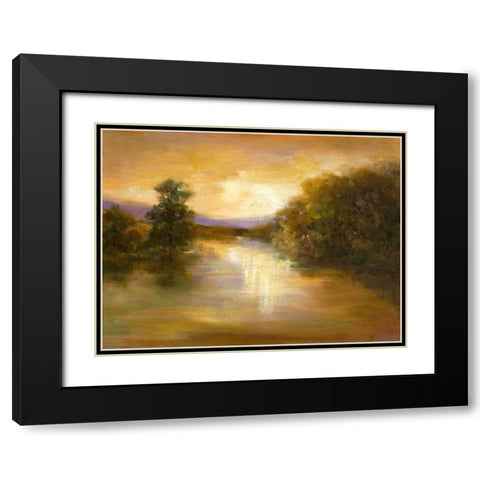 Sunset Glow Black Modern Wood Framed Art Print with Double Matting by Finch, Sheila