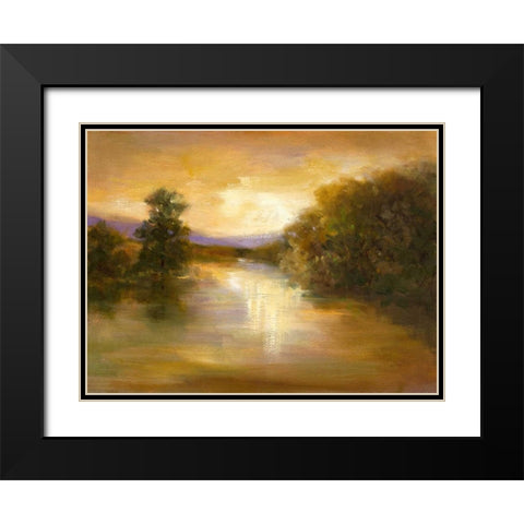 Sunset Glow Black Modern Wood Framed Art Print with Double Matting by Finch, Sheila