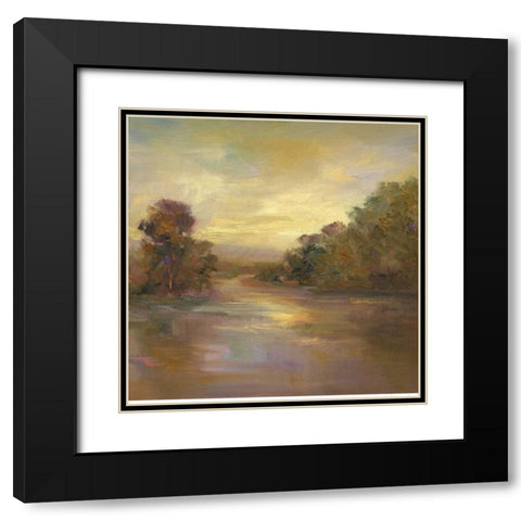 Waters Edge II Black Modern Wood Framed Art Print with Double Matting by Finch, Sheila