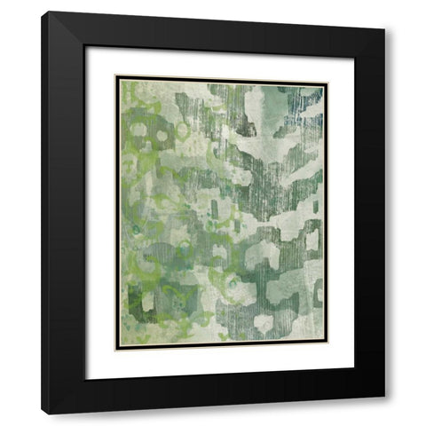 Celadon Ikat I Black Modern Wood Framed Art Print with Double Matting by Zarris, Chariklia