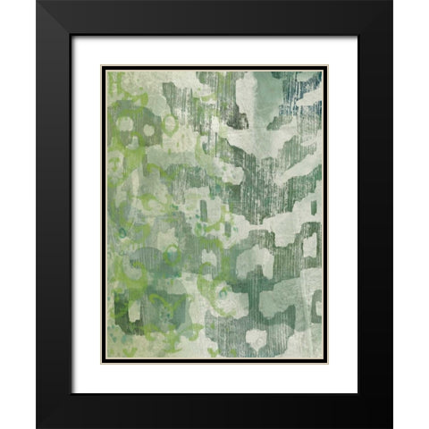 Celadon Ikat I Black Modern Wood Framed Art Print with Double Matting by Zarris, Chariklia